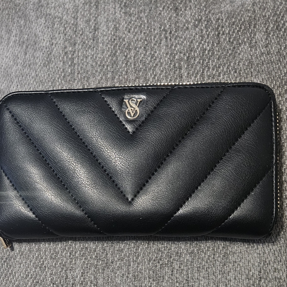 Victoria's Secret Black Quilted Pouch